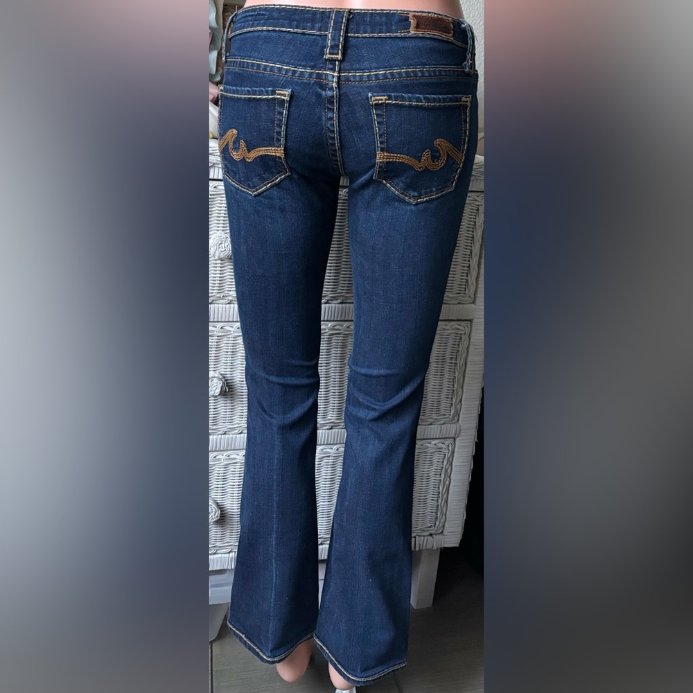 Anoname Joelle Y2K Jeans Boot Cut Low Rise in Blue Cotton Style 59N-170A Size 25